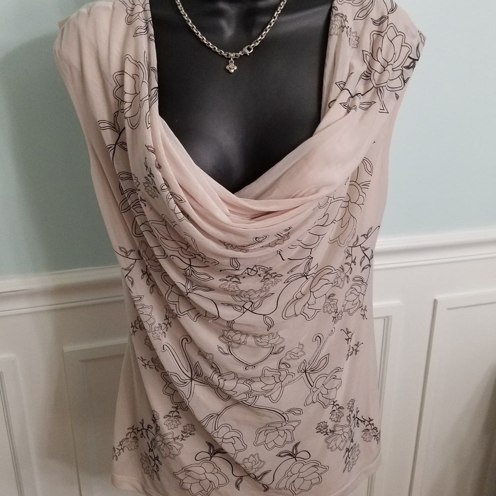 H & M Blouse Soft Pink and Black Blouse